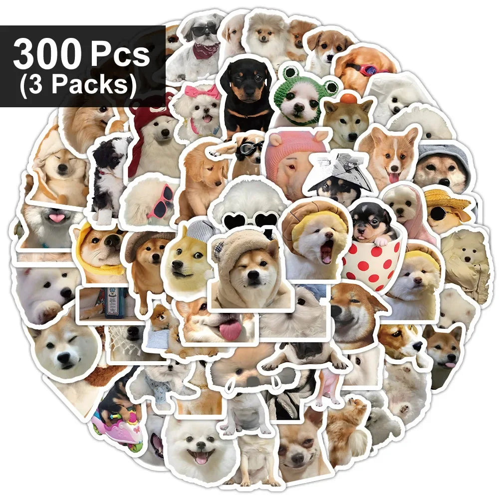 10/100/1000Pcs Funny Dog Stickers Cartoon Cute Decals