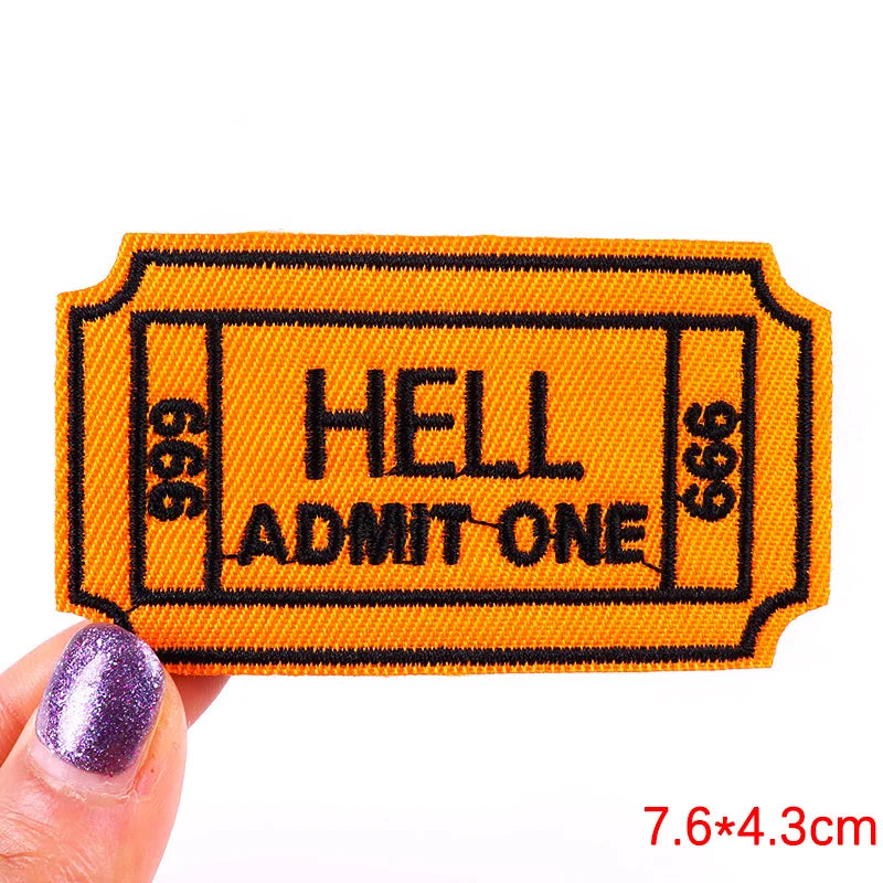 Good Vibes/Positive Letter Slogan Embroidered Patches DIY Personality Cartoon Patch Iron On Patches For Clothing