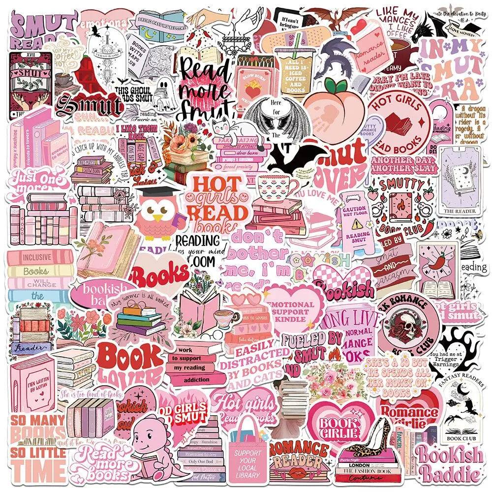 10/50/100pcs Mix Smut Dark Romance Bookish Book Reading Stickers
