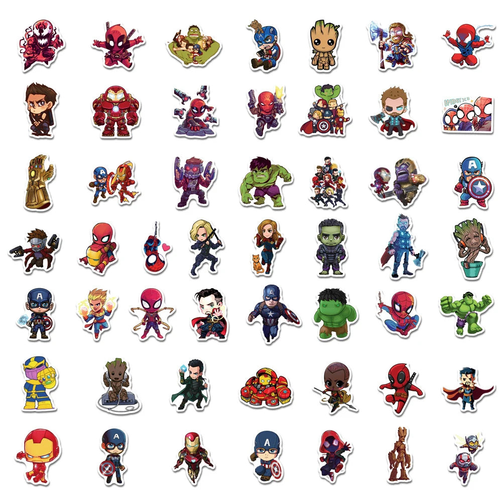 10/30/50/100pcs Disney Marvel The Avengers Anime Stickers Kawaii Decals