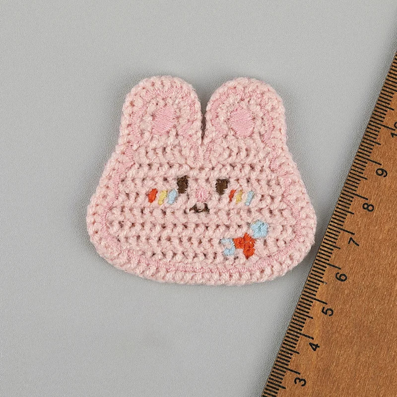 5pc Cartoon Little Rabbit Bear Love Cloth Sticker DIY Phone Case Decoration Cloth Patch