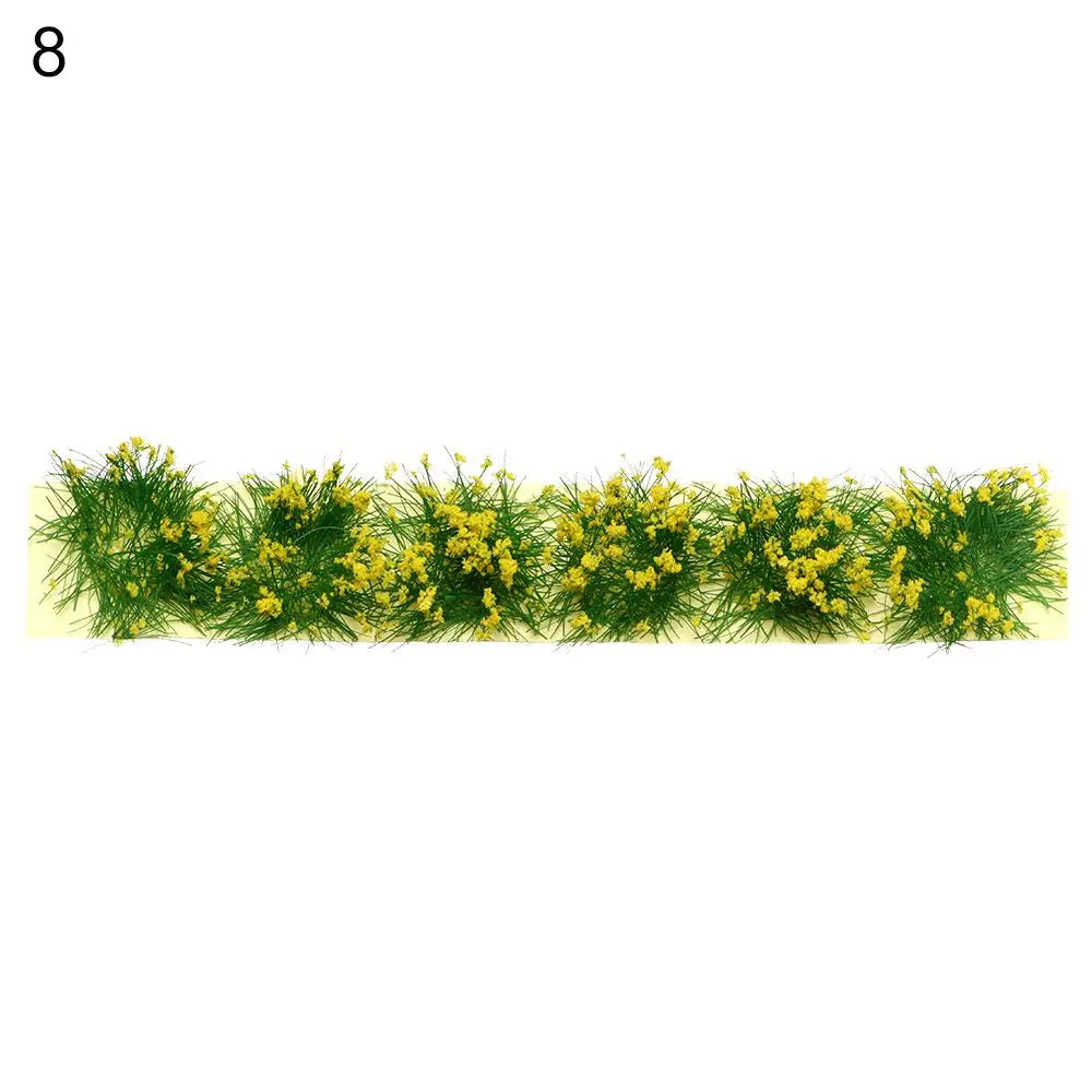 1Set Miniature Flower Cluster Garden Decor DIY Grass Tufts Building Layout Static Scenery Model