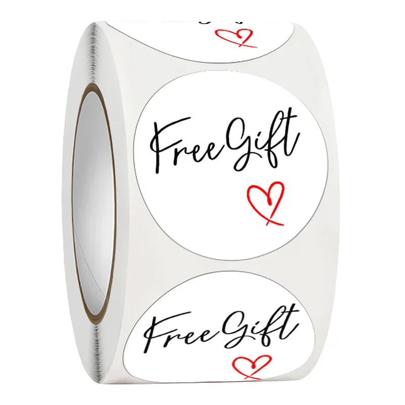 100-500pcs Free Gift Letters Labels Sticker Stationary Supplies Pink Thank You Sticker