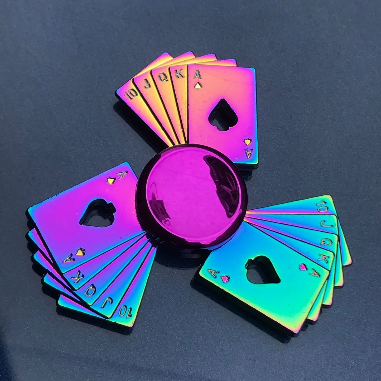 Metal Rainbow Fidget Spinner Gradient Color Gyro Anti-Anxiety Kids Adult Toys