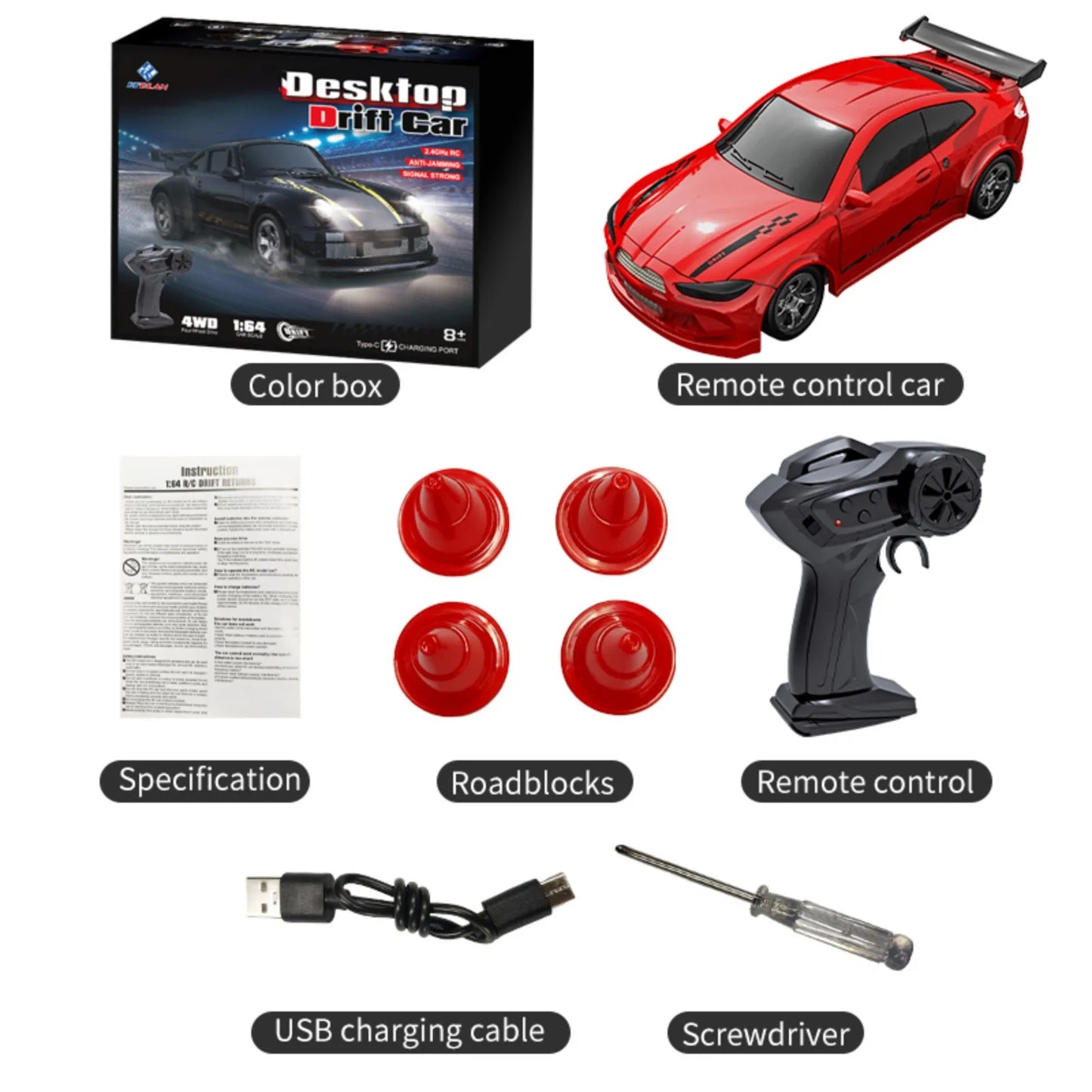 KF20 Mini RC Drift Car 1:64