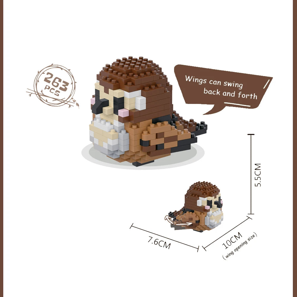 Colorful Parrot Micro Mini Building Blocks Assembly Toys 3D Model Bricks for Birds Funs Hands-on Ability Gift