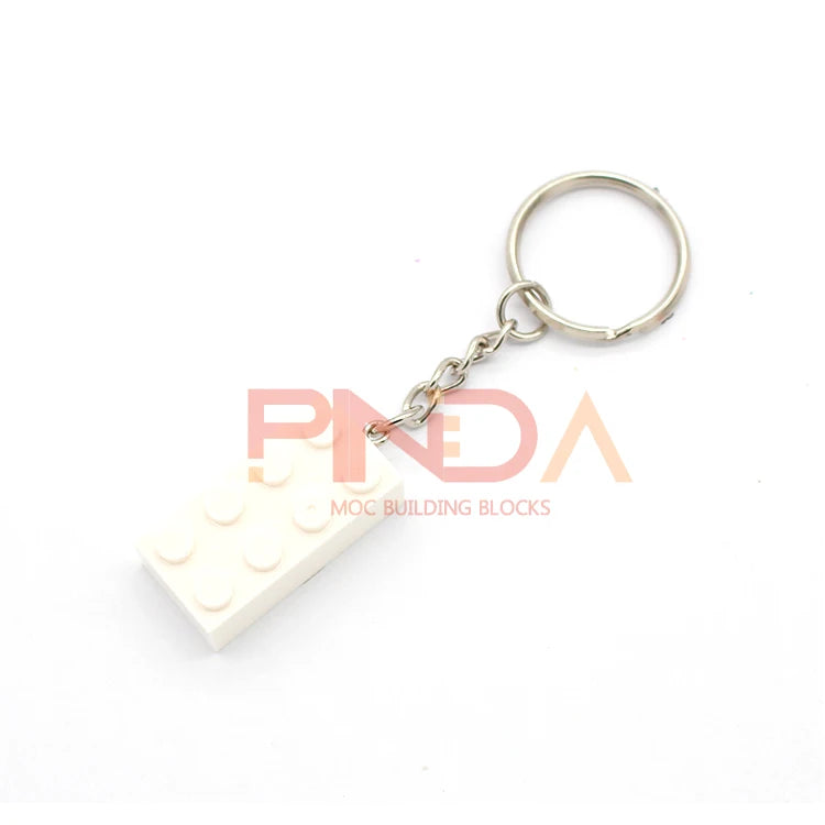 10Pcs MOC 2x4  Key Chain  Building Blocks Creative Gift  with MOC Brick Keychain