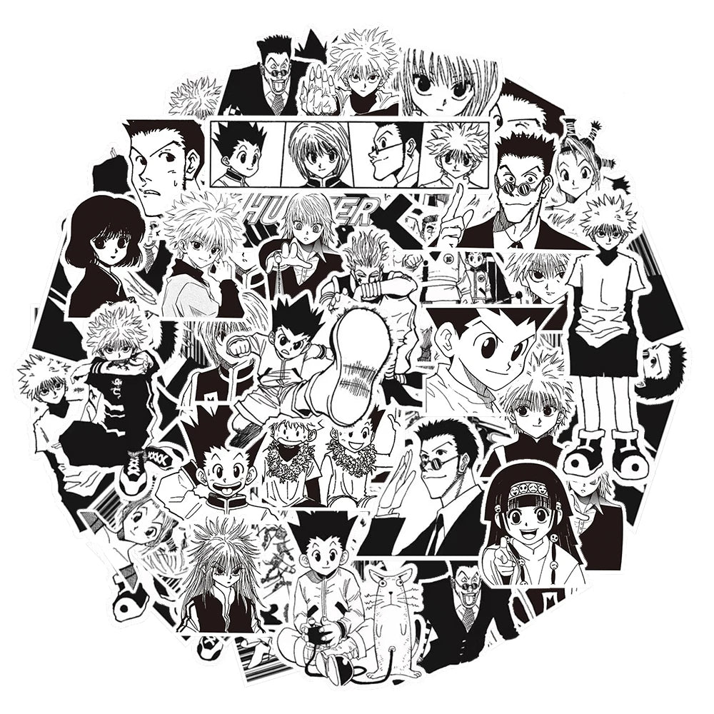 10/30/70pcs Black and White Anime Hunter×Hunter Stickers Cool Graffiti Decals