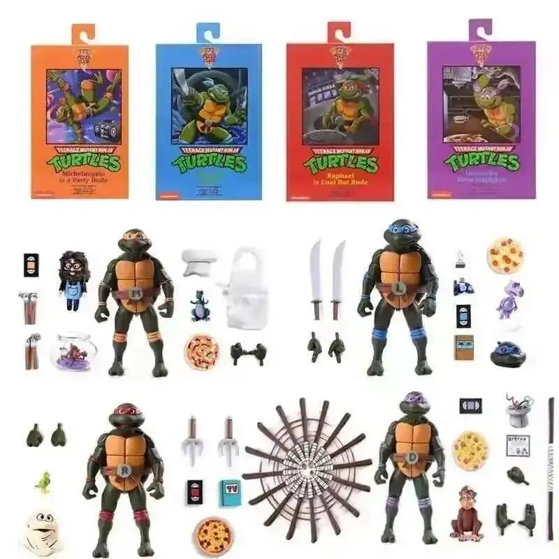 Leonardo Leads Turtles Figures Pizza Club Turtles Anime Action Figure