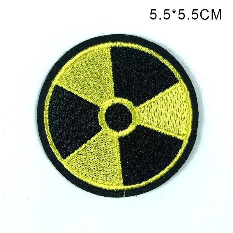 Skull Cartoon Cute White Bone Human Skeleton Dangerous Radioactive Adhesive Embroidery Cloth Sticker