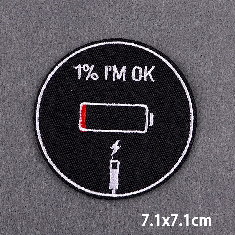 Warning Letters Embroidery Patches For Jeans Good Vibes Iron On Patch Thermoadhesive Patches For Clothes