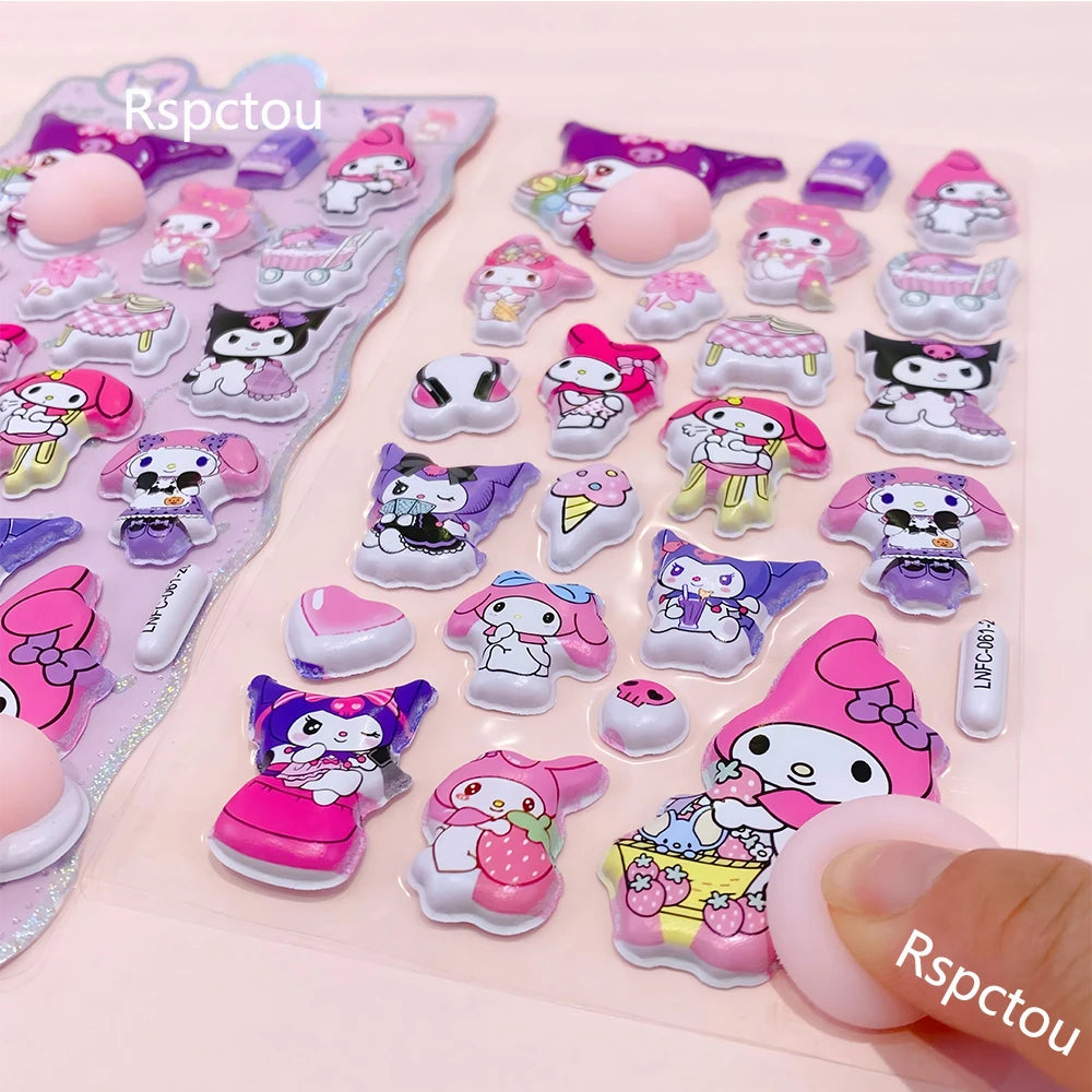 Sanrio Soft Pinchable Buttock Bubble Stickers Cute Cartoon Sticker