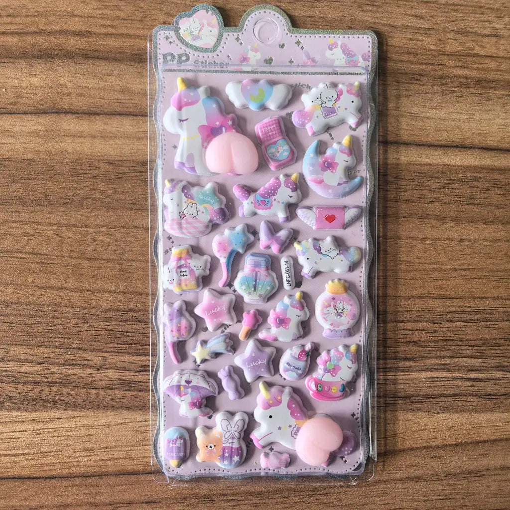 Cute Cartoon PP Sticker (1 Pcs) - 3D Embellishment for Decoration