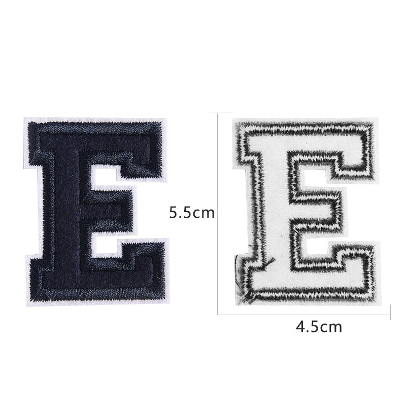 Navy Blue Letter Iron On Patch Applique DIY Alphabet Embroidered Patches For Clothing