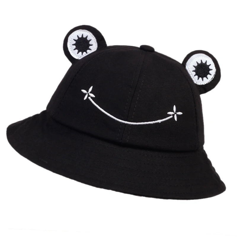 Cute Frog Bucket Hat – Women Summer Cotton Sun Hat