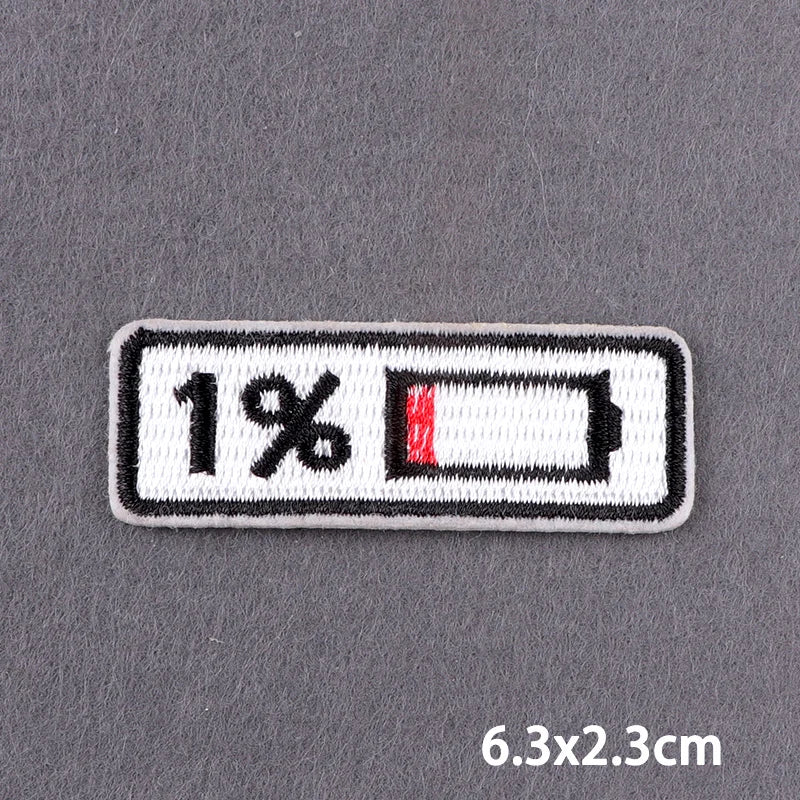 Black Patch With Slogan Iron On Patches For Clothes DIY Embroidery Applique Fusible Patch