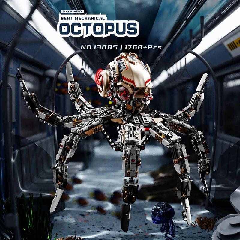 Mechanical Sea Animal Building Blocks Shark Octopus Whale Manta Ray Model