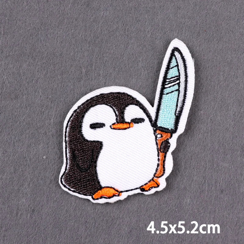 Black Patch With Slogan Iron On Patches For Clothes DIY Embroidery Applique Fusible Patch