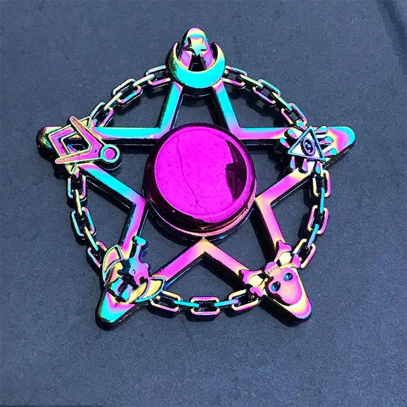 Metal Rainbow Fidget Spinner Gradient Color Gyro Anti-Anxiety Kids Adult Toys