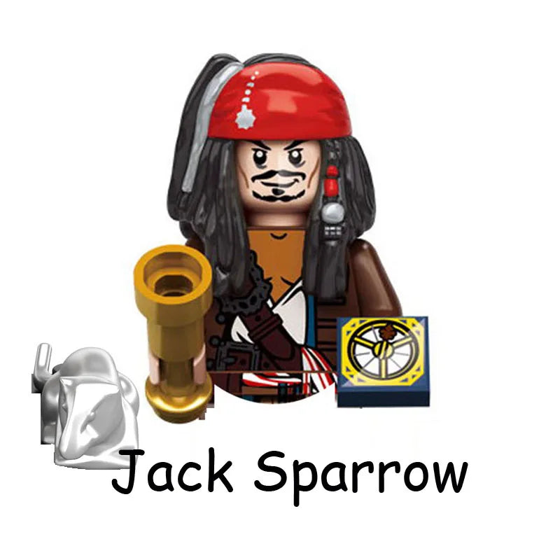 Pirates Of The Caribbean Captain Jack Jones Davy Jones Blackbeard Figure Blocks Construction Bricks Building Toys For Children