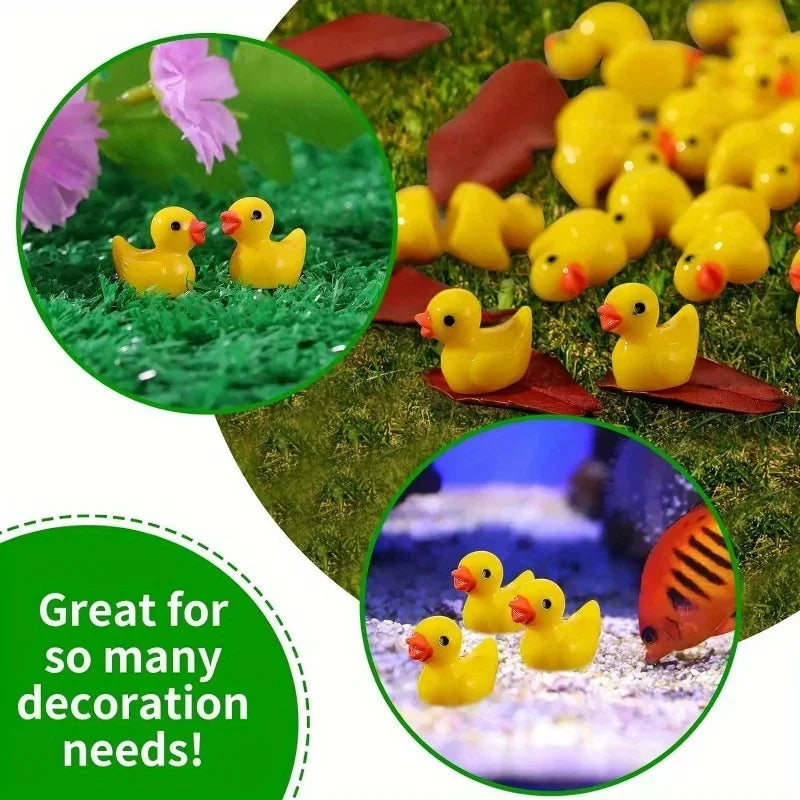 200pcs Mini Resin Ducks Yellow Tiny Ducks Mini Ducks Bulk Little Duck Figures