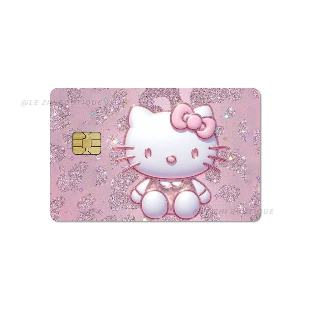 Hawaiian Black Skin Hello Kitty Diy Credit Debit Card Sticker Party Sticker Decoration Waterproof Sticker