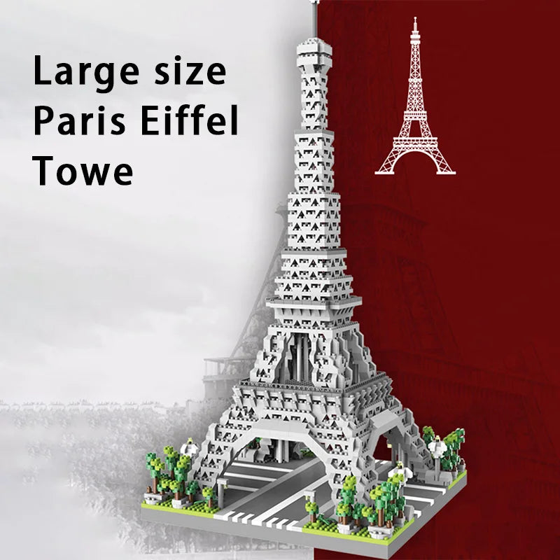 Paris Eiffel Tower Children's Puzzle Micro Particle Block Assembly Landmark Building Model Ornament Toy