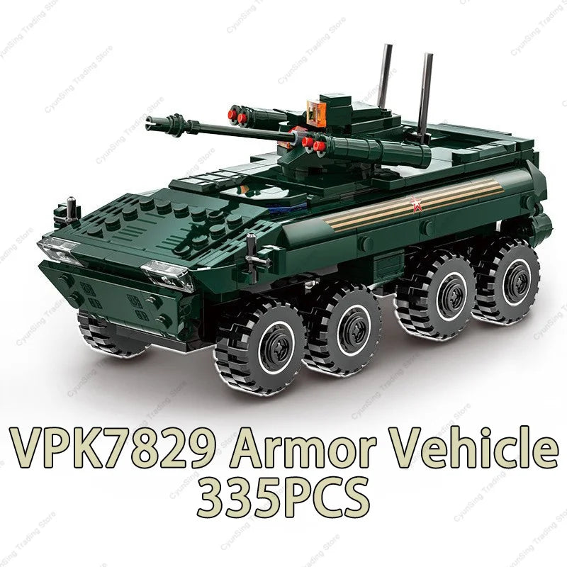 Modern Military Armor Vehicle DANA M2 BTR-4 Infantry Fighting Car Model Building Blocks