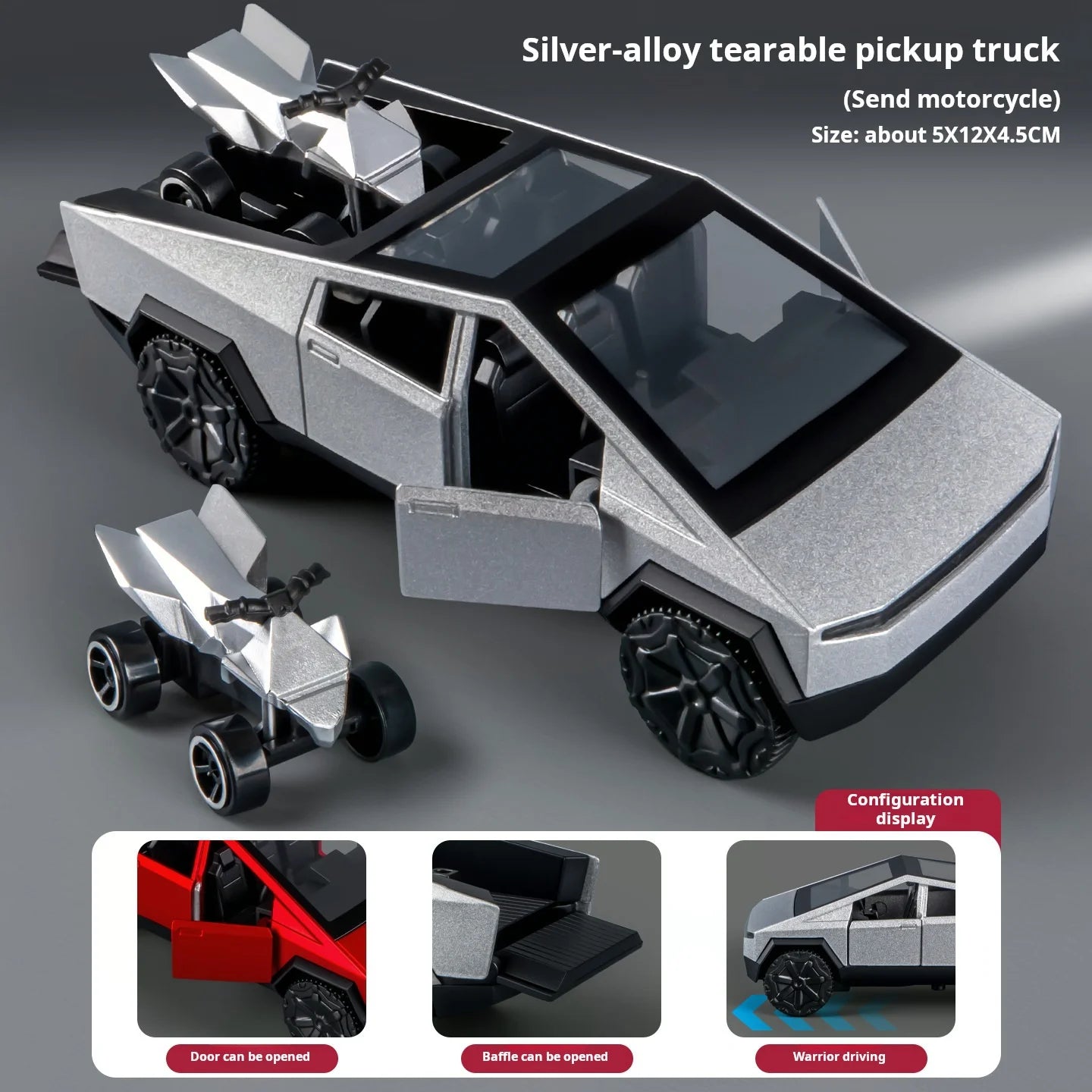1:36 Cybertruck Alloy Diecast Off-Road Car Model