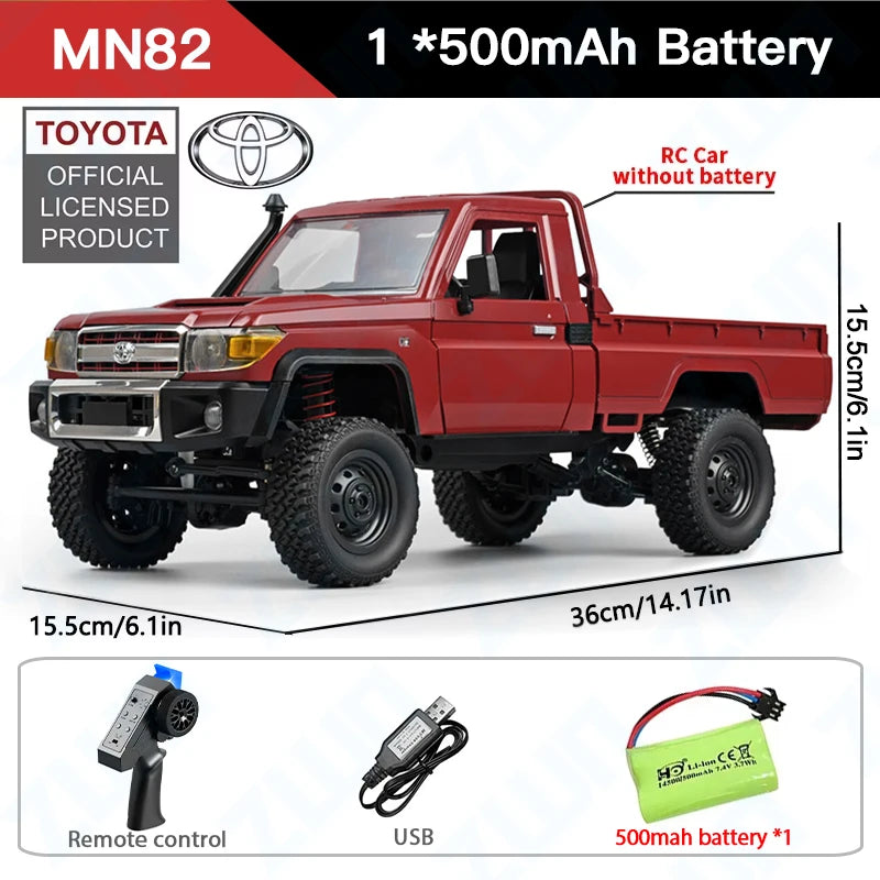 ZWN MN82 / MN82S 1:12 RC Pickup Truck – 4WD Off-Road Remote Car Toy