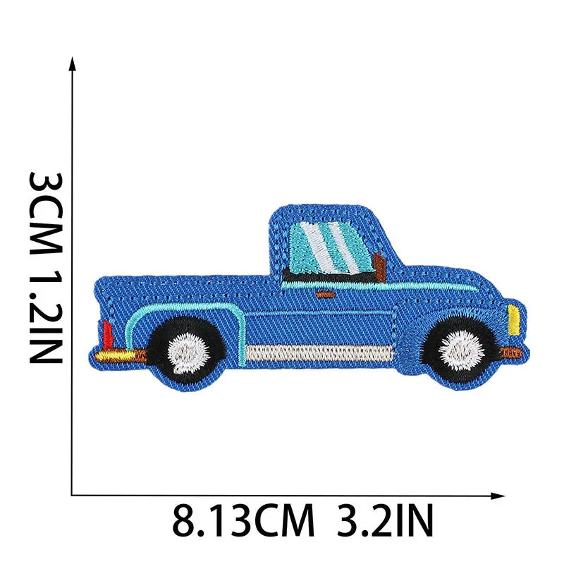 5-17PCS Embroidered Car Patches Cartoon Cars Iron on Patches Vehicle Sew on Patch Applique