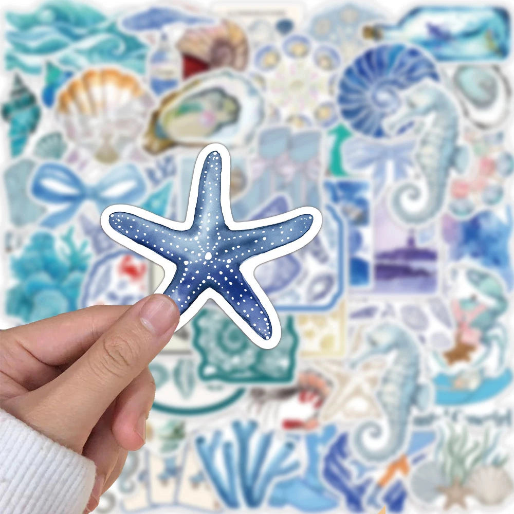 10/30/50pcs Cute The Coastal Girl Cartoon Stickers Open Sea Mediterranean Tomato Aesthetic Decals