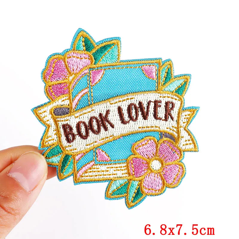 Good Vibes/Positive Letter Slogan Embroidered Patches DIY Personality Cartoon Patch Iron On Patches For Clothing