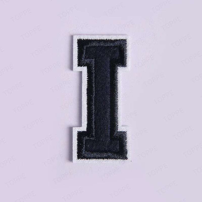 Navy Blue Letter Iron On Patch Applique DIY Alphabet Embroidered Patches For Clothing