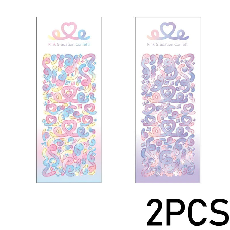 1PCS New Cute Kawaii Deco Stickers Korean Stickers Photocard Decor K-pop Decorative Top Loader Scrapbooking Stickers