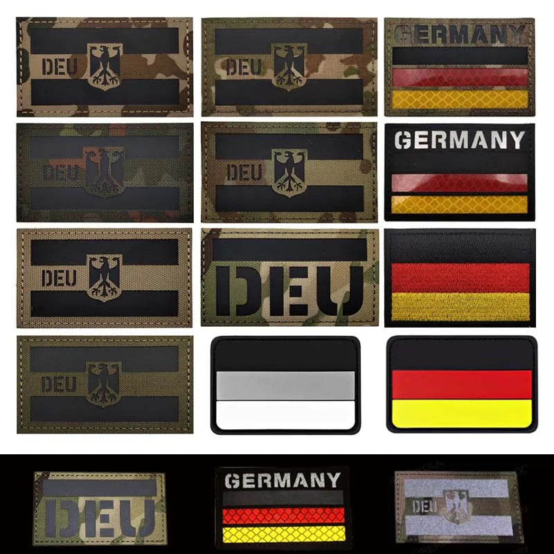 Germany Flag Morale Emblem German Eagle DEU Patches Reflective Infrared IR Badges