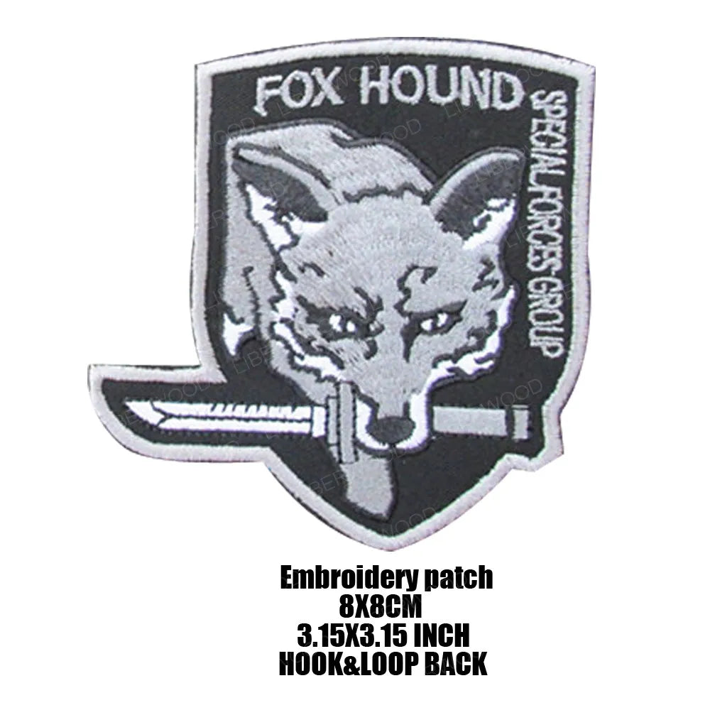 Metal Gear Solid Foxhound Emblem Patch Fox Hound Uniform Sticker Badge Militaria Group Armband Applique