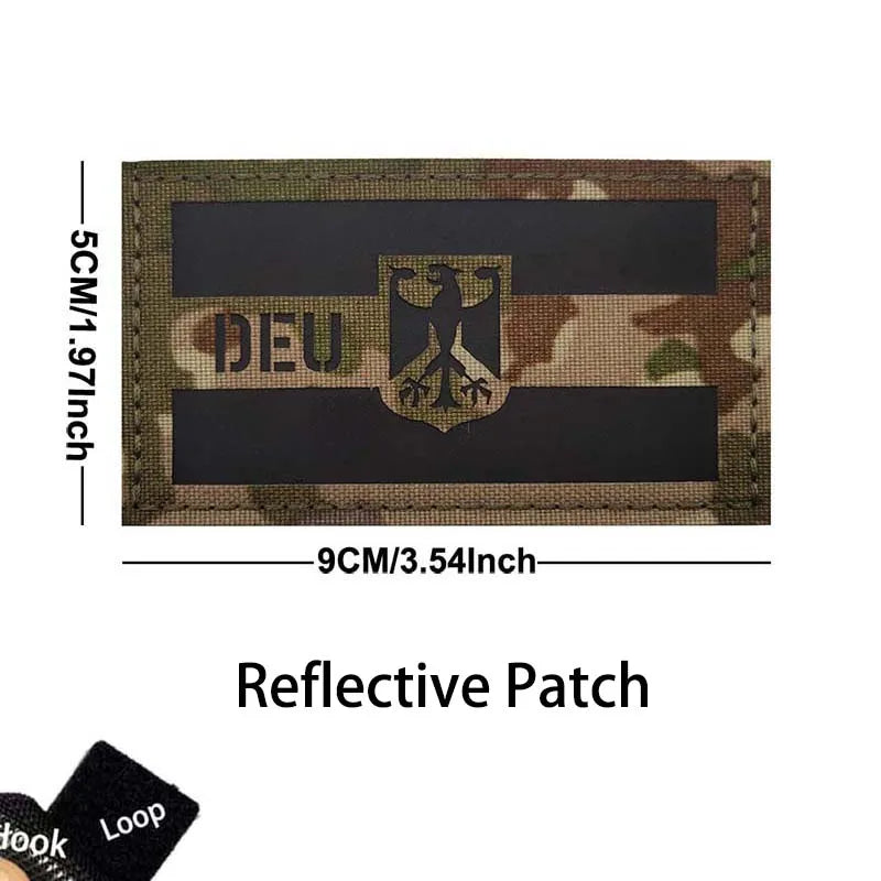 Germany Flag Morale Emblem German Eagle DEU Patches Reflective Infrared IR Badges