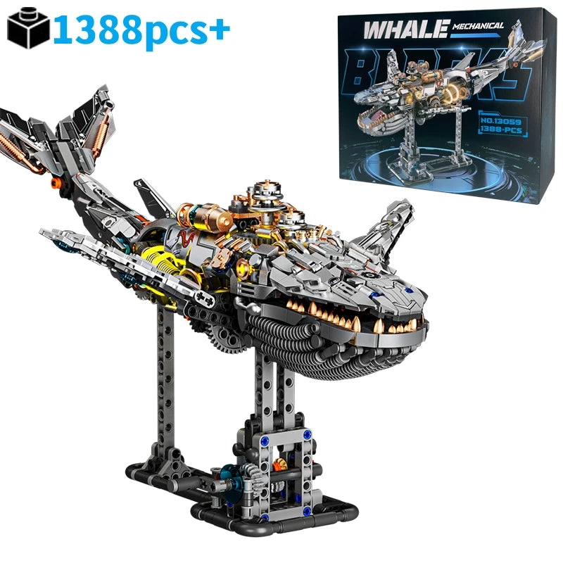 Mechanical Sea Animal Building Blocks Shark Octopus Whale Manta Ray Model
