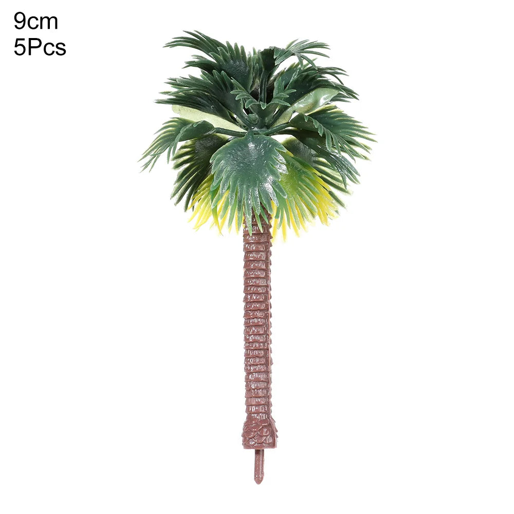 5Pcs New Plastic Coconut Palm Tree Miniature Plant Pots Bonsai Craft Micro Landscape