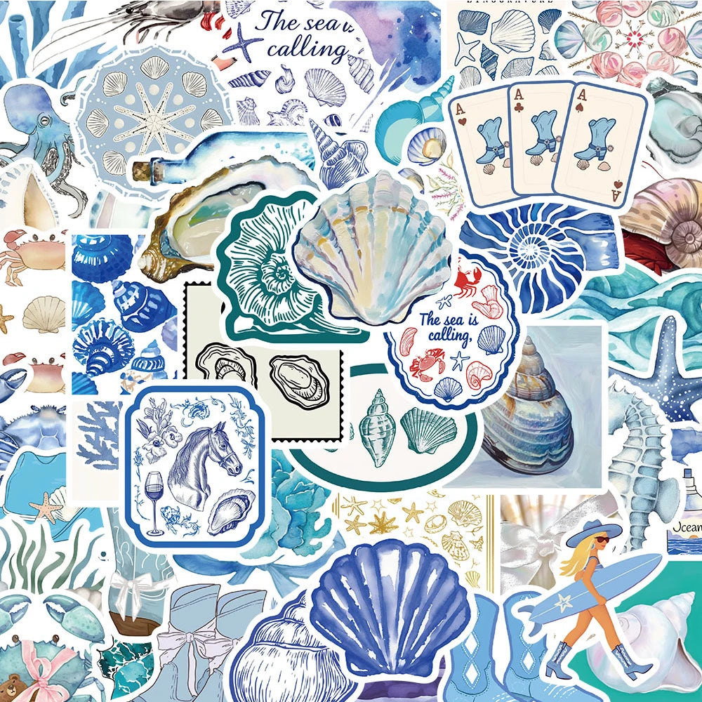 10/30/50pcs Cute The Coastal Girl Cartoon Stickers Open Sea Mediterranean Tomato Aesthetic Decals