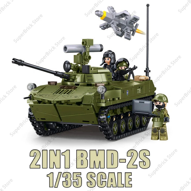 Modern Military Armor Vehicle DANA M2 BTR-4 Infantry Fighting Car Model Building Blocks