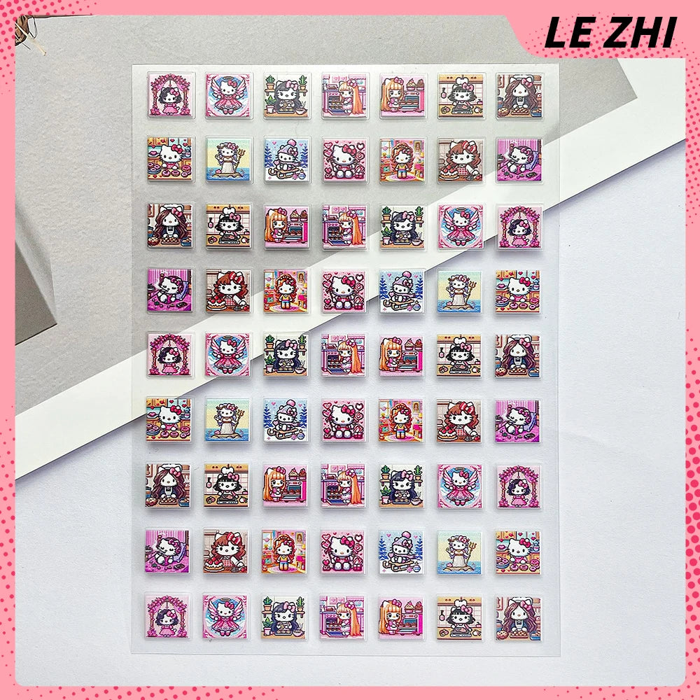 Sanrio Press On Nails Stickers Y2K Punk 3D DIY Scrapbook Nails Stickers
