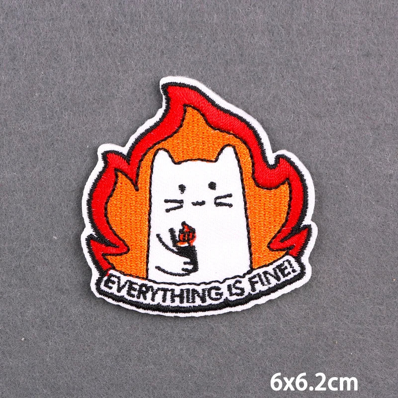 Warning Letters Embroidery Patches For Jeans Good Vibes Iron On Patch Thermoadhesive Patches For Clothes