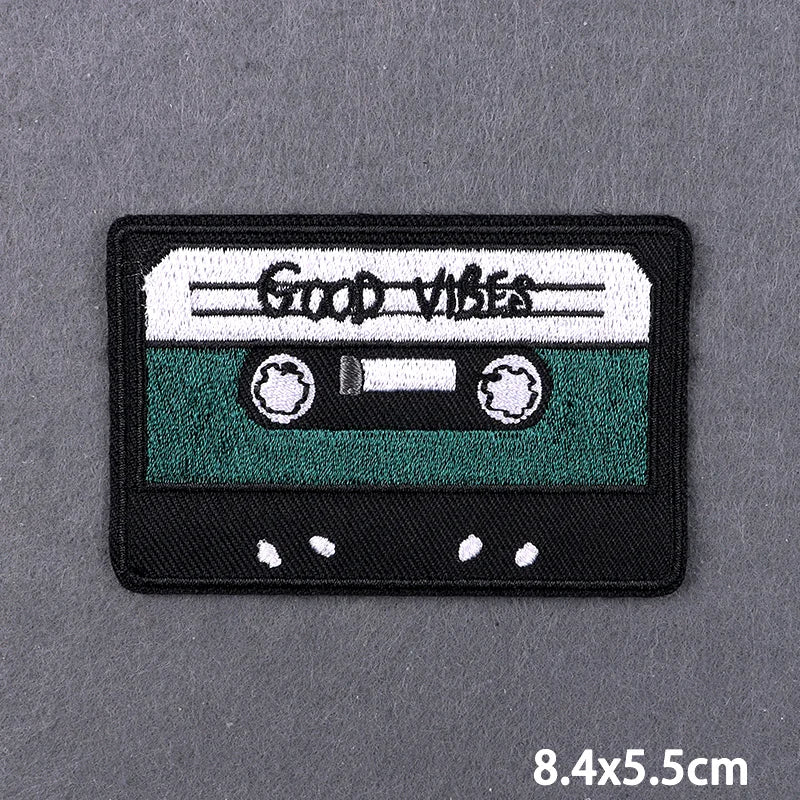 Warning Letters Embroidery Patches For Jeans Good Vibes Iron On Patch Thermoadhesive Patches For Clothes