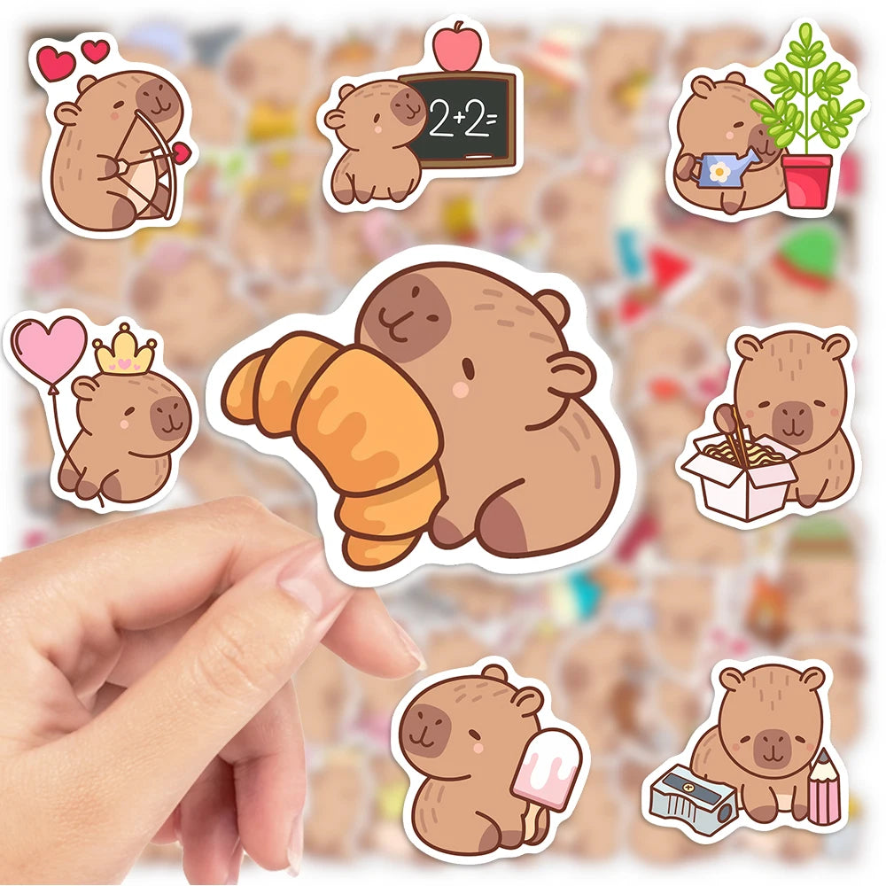 Cartoon Capybara Sticker Fun DIY Kid Toy Gift Decorative Decal