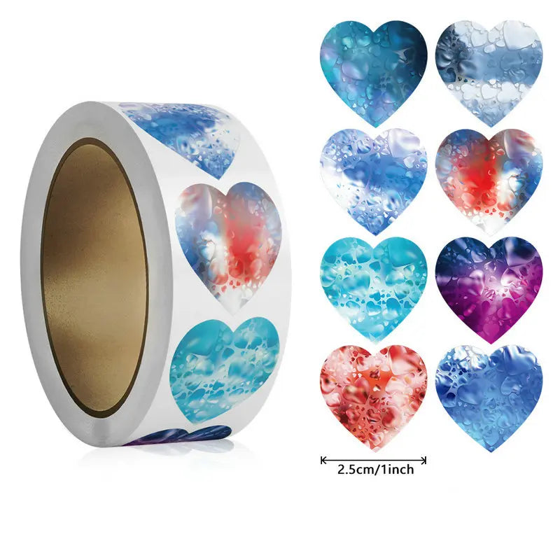 50-100-500PCS Handicraft Valentine's Day Heart Sticker Heart-Shaped