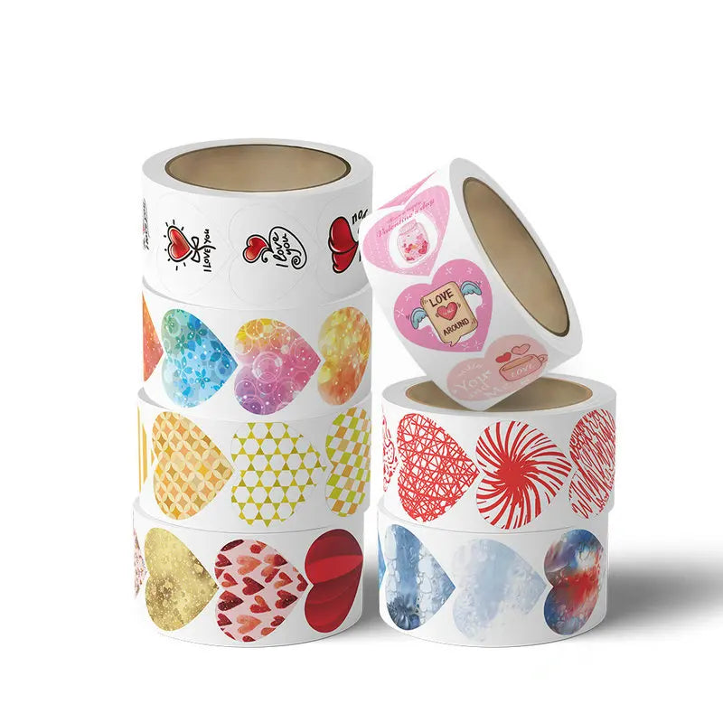 50-100-500PCS Handicraft Valentine's Day Heart Sticker Heart-Shaped