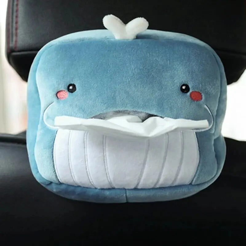 Cute Cartoon Car Tissue Box – Plush Animal Napkin Holder