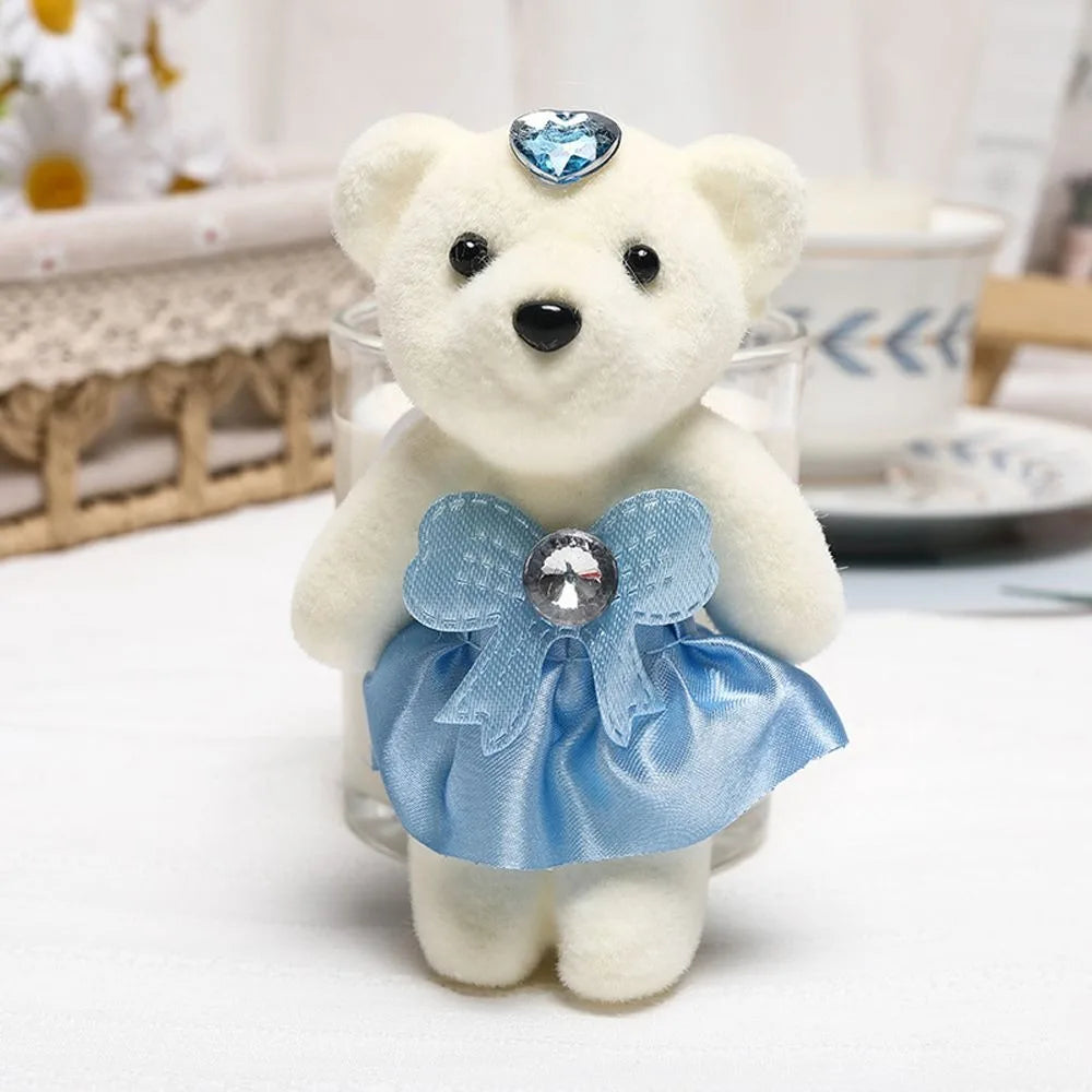 10 PCS Cute Cartoon Small Teddy Bear Birthday Flower Bouquet Bear Couple Bear Wedding Valentine's Day Decoration
